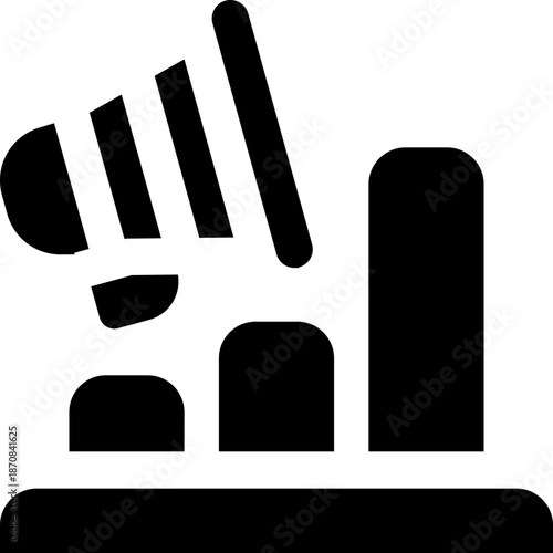 chart glyph icon. Strong and solid vector icon for websites, mobile interfaces, presentations, and visual branding. High quality and easy to edit.