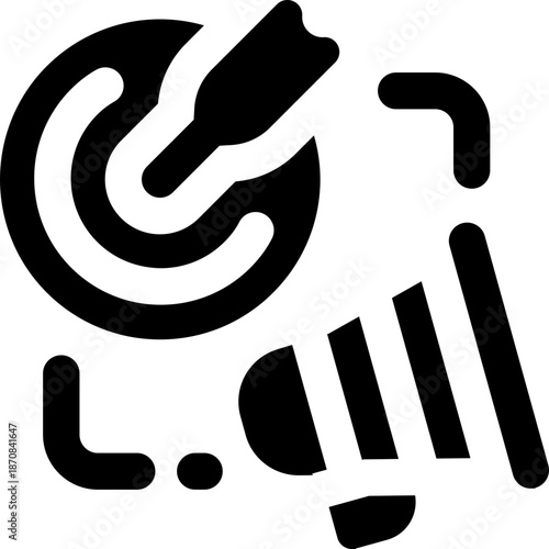 target glyph icon. Strong and solid vector icon for websites, mobile interfaces, presentations, and visual branding. High quality and easy to edit.