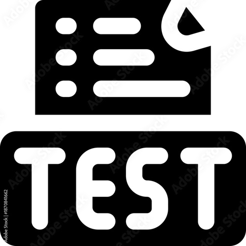 test glyph icon. Strong and solid vector icon for websites, mobile interfaces, presentations, and visual branding. High quality and easy to edit.