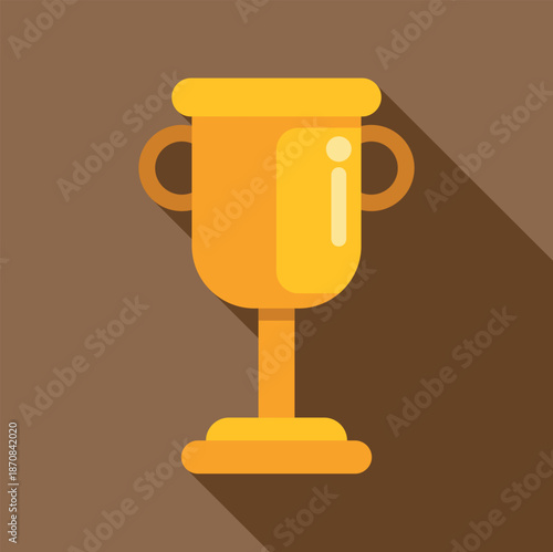 Golden trophy cup on brown background representing success and victory in a competition