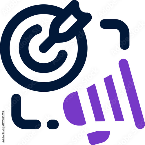 target duotone icon. Sleek and modern vector icon for websites, mobile apps, marketing materials, and corporate design. Fully scalable and ready to use.