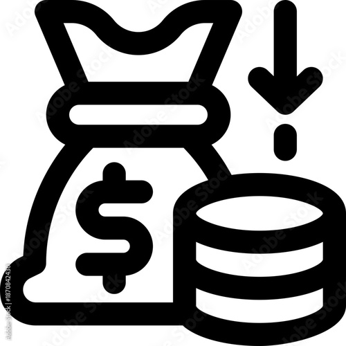 deflation line icon. Clean and minimalist vector icon for websites, mobile apps, presentations, and logos. Fully scalable and customizable for any project.