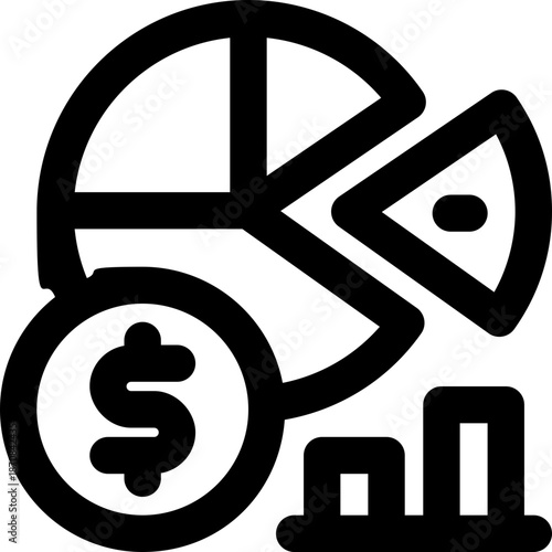 pie chart line icon. Clean and minimalist vector icon for websites, mobile apps, presentations, and logos. Fully scalable and customizable for any project.