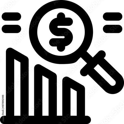 analysis line icon. Clean and minimalist vector icon for websites, mobile apps, presentations, and logos. Fully scalable and customizable for any project.