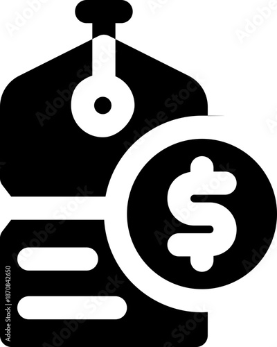 price glyph icon. Strong and solid vector icon for websites, mobile interfaces, presentations, and visual branding. High quality and easy to edit.