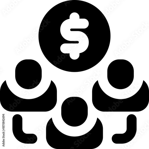 family economy glyph icon. Strong and solid vector icon for websites, mobile interfaces, presentations, and visual branding. High quality and easy to edit.