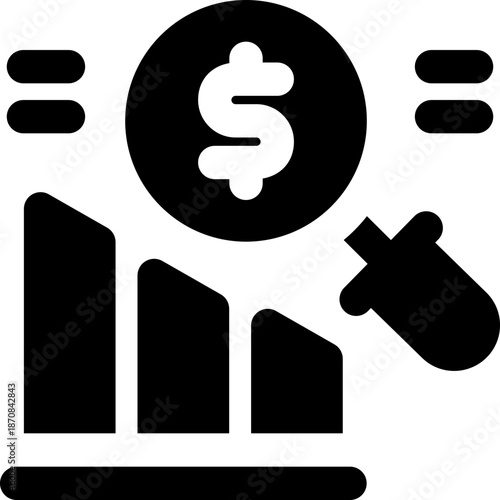 analysis glyph icon. Strong and solid vector icon for websites, mobile interfaces, presentations, and visual branding. High quality and easy to edit.