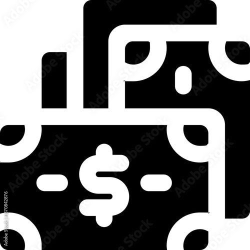 money glyph icon. Strong and solid vector icon for websites, mobile interfaces, presentations, and visual branding. High quality and easy to edit.