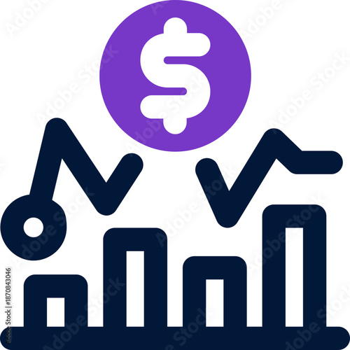 fluctuation duotone icon. Sleek and modern vector icon for websites, mobile apps, marketing materials, and corporate design. Fully scalable and ready to use.