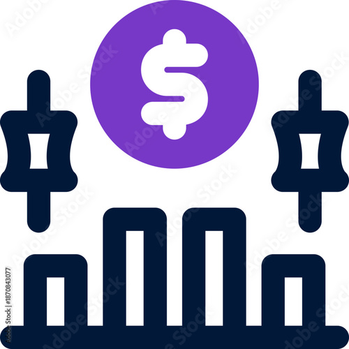 stock market duotone icon. Sleek and modern vector icon for websites, mobile apps, marketing materials, and corporate design. Fully scalable and ready to use.
