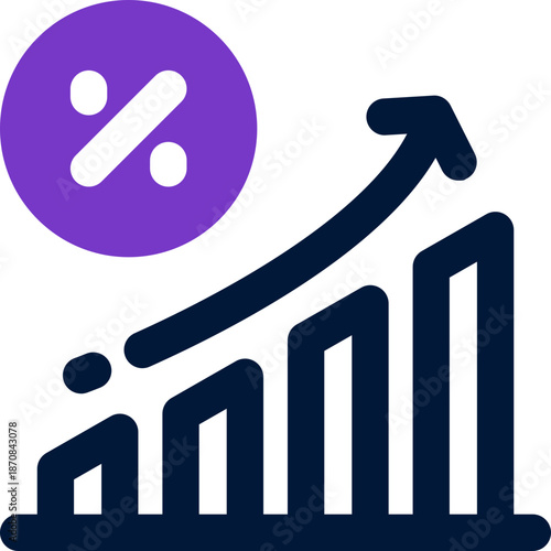 inflation rate duotone icon. Sleek and modern vector icon for websites, mobile apps, marketing materials, and corporate design. Fully scalable and ready to use.