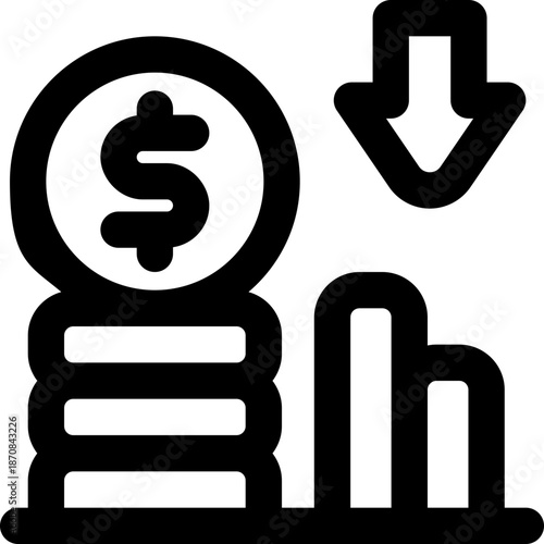 deflation line icon. Clean and minimalist vector icon for websites, mobile apps, presentations, and logos. Fully scalable and customizable for any project.