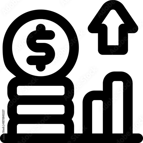 inflation line icon. Clean and minimalist vector icon for websites, mobile apps, presentations, and logos. Fully scalable and customizable for any project.