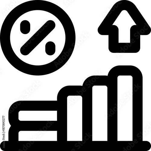 increase line icon. Clean and minimalist vector icon for websites, mobile apps, presentations, and logos. Fully scalable and customizable for any project.