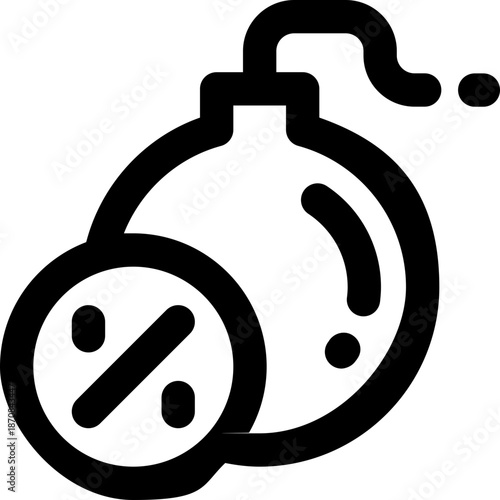 debt line icon. Clean and minimalist vector icon for websites, mobile apps, presentations, and logos. Fully scalable and customizable for any project.