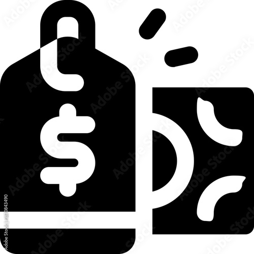 price glyph icon. Strong and solid vector icon for websites, mobile interfaces, presentations, and visual branding. High quality and easy to edit.