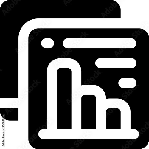 statistic glyph icon. Strong and solid vector icon for websites, mobile interfaces, presentations, and visual branding. High quality and easy to edit.