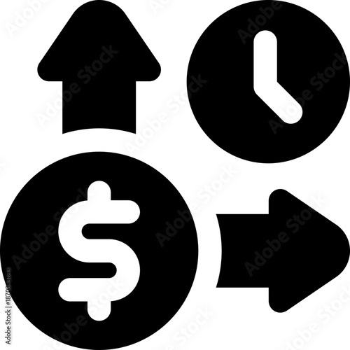 fluctuation glyph icon. Strong and solid vector icon for websites, mobile interfaces, presentations, and visual branding. High quality and easy to edit.