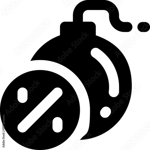 debt glyph icon. Strong and solid vector icon for websites, mobile interfaces, presentations, and visual branding. High quality and easy to edit.