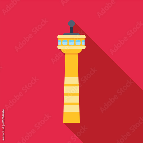 Airport control tower providing guidance for aviation and air traffic navigation