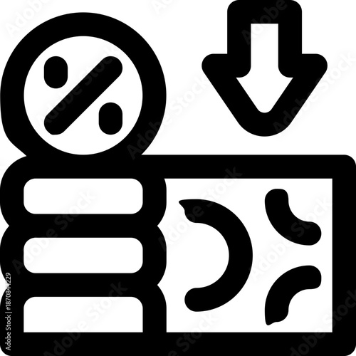 decrease line icon. Clean and minimalist vector icon for websites, mobile apps, presentations, and logos. Fully scalable and customizable for any project.