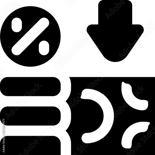 decrease glyph icon. Strong and solid vector icon for websites, mobile interfaces, presentations, and visual branding. High quality and easy to edit.