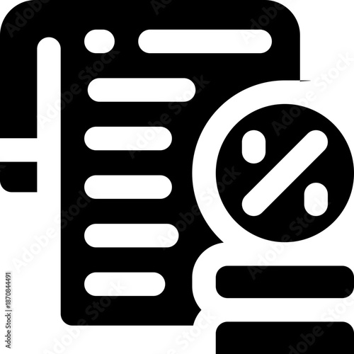 invoice glyph icon. Strong and solid vector icon for websites, mobile interfaces, presentations, and visual branding. High quality and easy to edit.