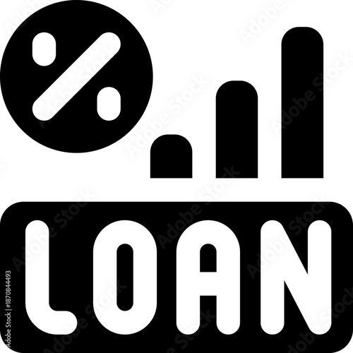 loan glyph icon. Strong and solid vector icon for websites, mobile interfaces, presentations, and visual branding. High quality and easy to edit.