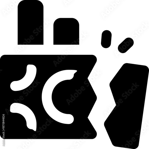 bankrupt glyph icon. Strong and solid vector icon for websites, mobile interfaces, presentations, and visual branding. High quality and easy to edit.