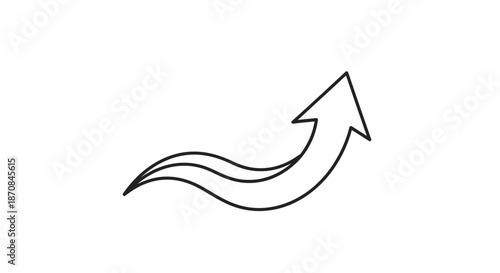 Dynamic Upward Arrow Symbol Signifying Growth and Progress in a Minimalistic Style