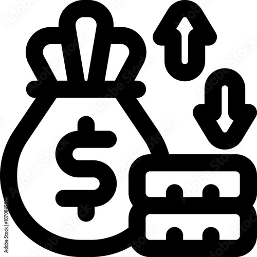 economy line icon. Clean and minimalist vector icon for websites, mobile apps, presentations, and logos. Fully scalable and customizable for any project.