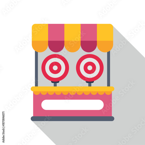 Amusement stand offering a fun shooting gallery experience for entertainment