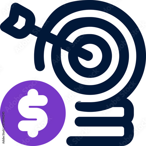 target duotone icon. Sleek and modern vector icon for websites, mobile apps, marketing materials, and corporate design. Fully scalable and ready to use.