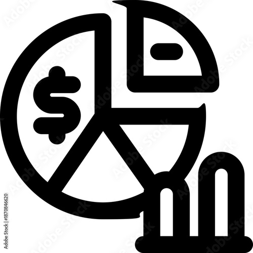 pie chart line icon. Clean and minimalist vector icon for websites, mobile apps, presentations, and logos. Fully scalable and customizable for any project.