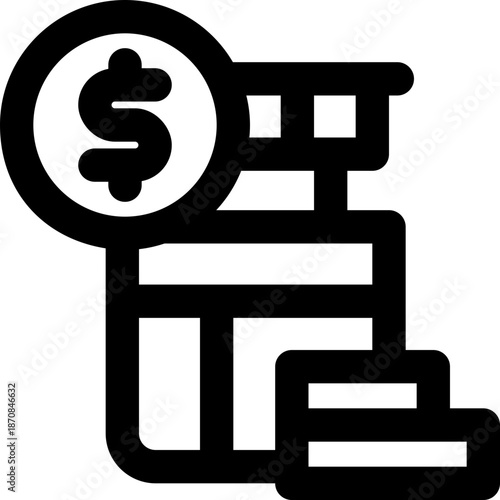 save money line icon. Clean and minimalist vector icon for websites, mobile apps, presentations, and logos. Fully scalable and customizable for any project.