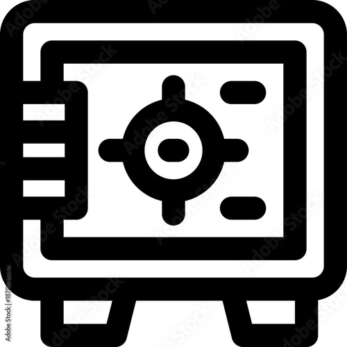 safety box line icon. Clean and minimalist vector icon for websites, mobile apps, presentations, and logos. Fully scalable and customizable for any project.