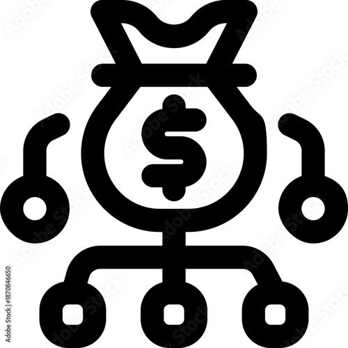 allocation line icon. Clean and minimalist vector icon for websites, mobile apps, presentations, and logos. Fully scalable and customizable for any project.