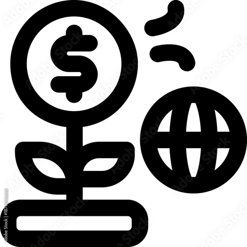 global investment line icon. Clean and minimalist vector icon for websites, mobile apps, presentations, and logos. Fully scalable and customizable for any project.