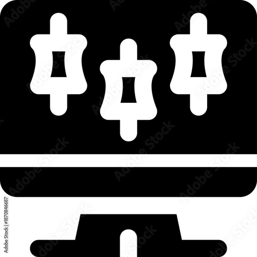 trading glyph icon. Strong and solid vector icon for websites, mobile interfaces, presentations, and visual branding. High quality and easy to edit.