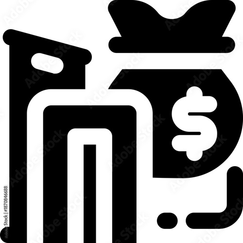 capital market glyph icon. Strong and solid vector icon for websites, mobile interfaces, presentations, and visual branding. High quality and easy to edit.