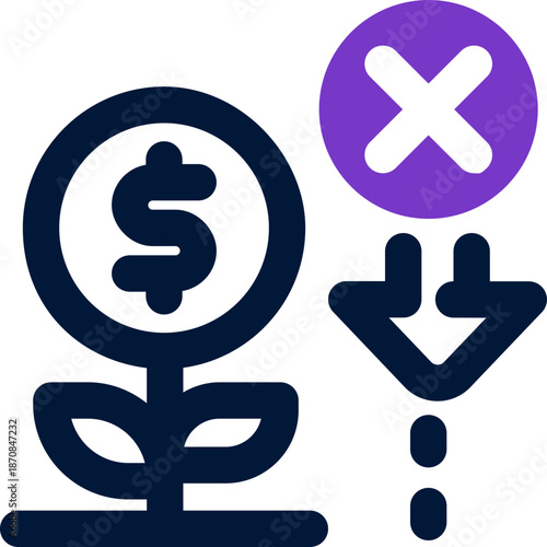 bad investment duotone icon. Sleek and modern vector icon for websites, mobile apps, marketing materials, and corporate design. Fully scalable and ready to use.