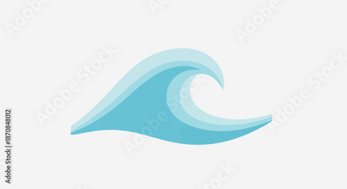 Stylized Ocean Wave Icon Representing Water and Marine Movement Design
