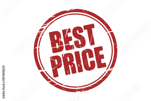 Best price stamp communicates a discount offer successfully.