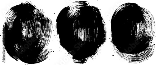 Bold black ink sumi-e painting with high contrast brushstrokes for design