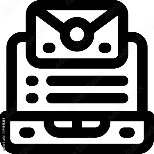 online invitation line icon. Clean and minimalist vector icon for websites, mobile apps, presentations, and logos. Fully scalable and customizable for any project.