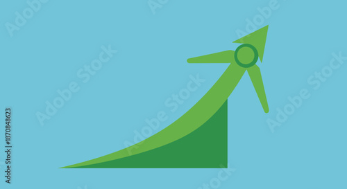 Growing upward trend icon representing business success and positive growth over time