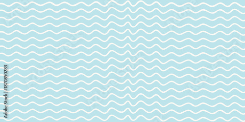 Baby wavy seamless pattern with soft aqua waves
