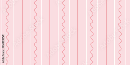 Baby wavy striped pattern with soft pink rhythm