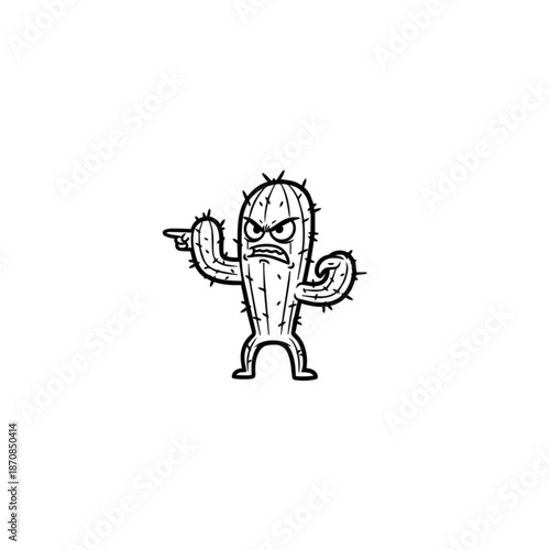 Happy cartoon cactus plant