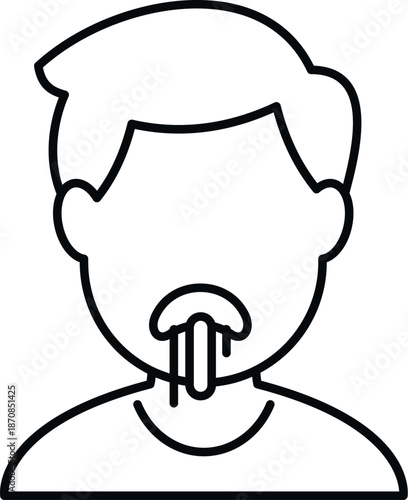 Young boy drooling from mouth, indicating a medical symptom or discomfort